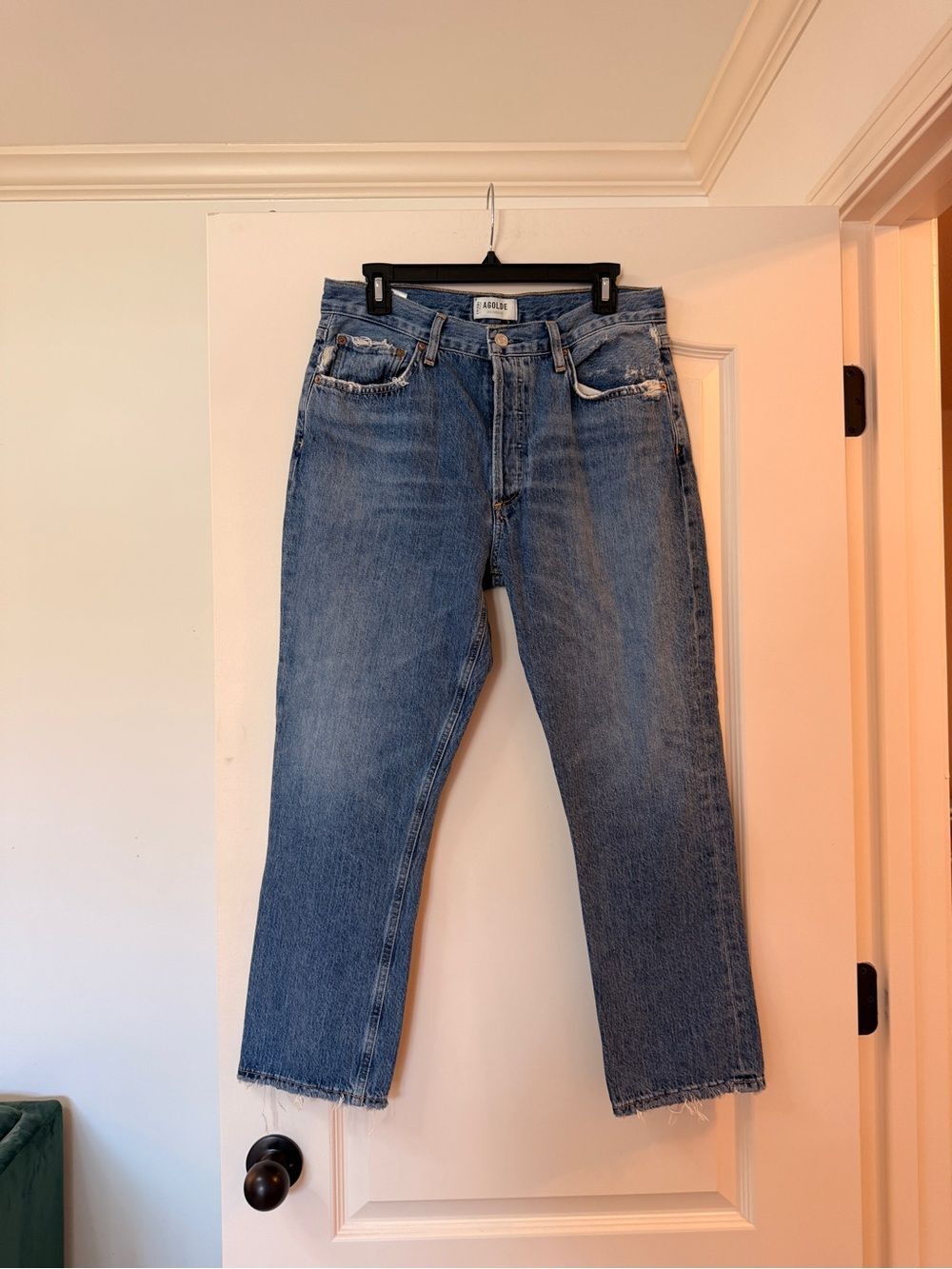 Agolde Riley High Rise Straight Crop In Frequency Size 30 - Picture 3 of 14